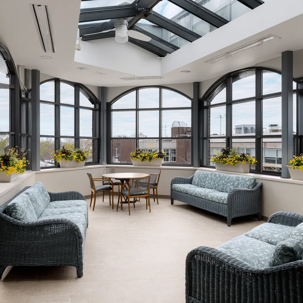 Lounge and gathering space at LTR Rehab in Riverside, California